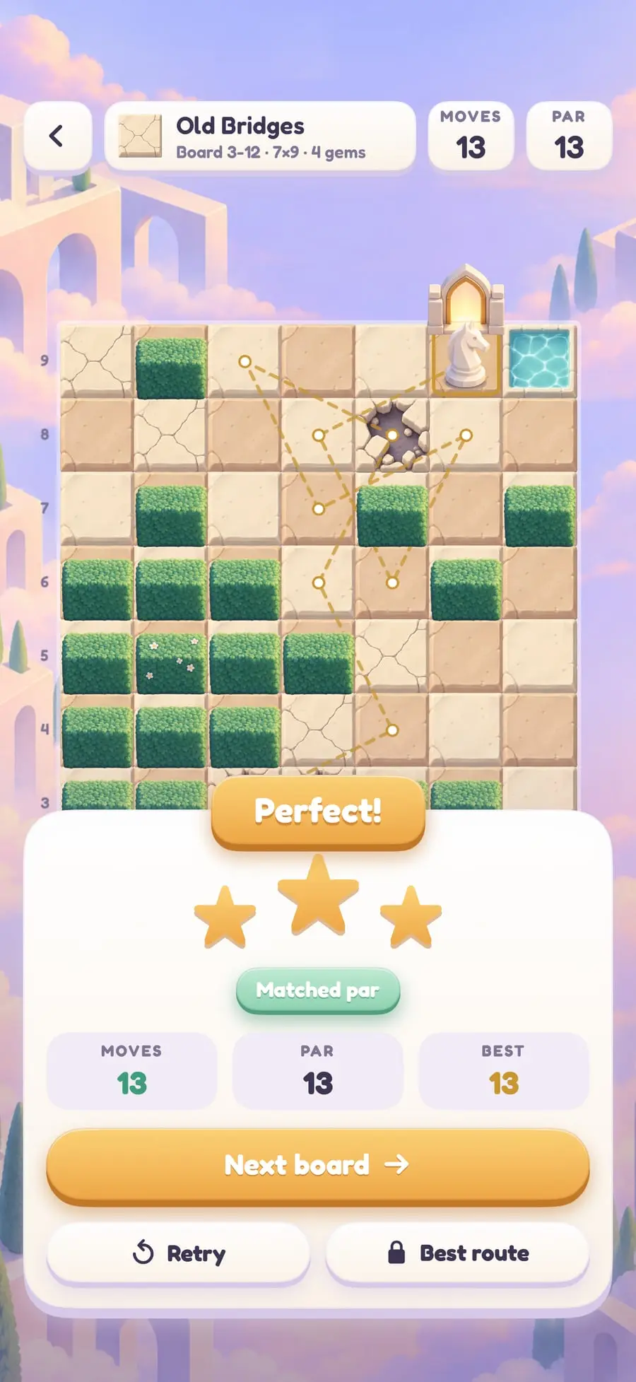 Reach the gate in the fewest moves for three stars